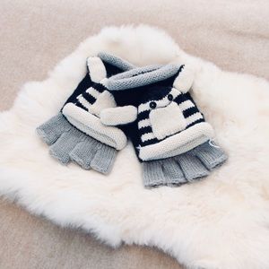 Fingerless Zebra Gloves